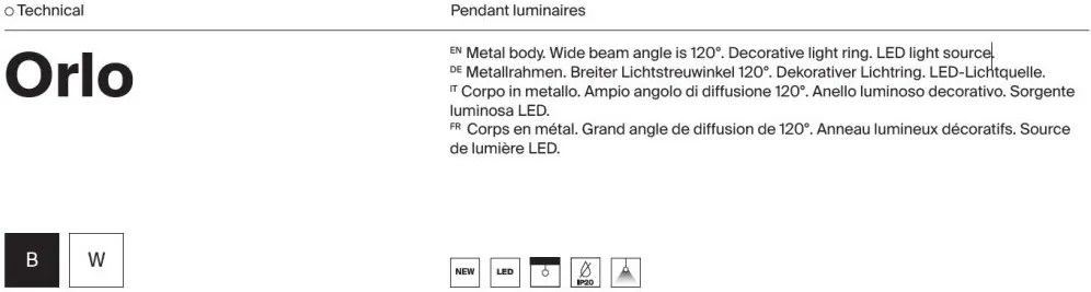 Pendul LED iluminat design tehnic Orlo D-7,9cm negru