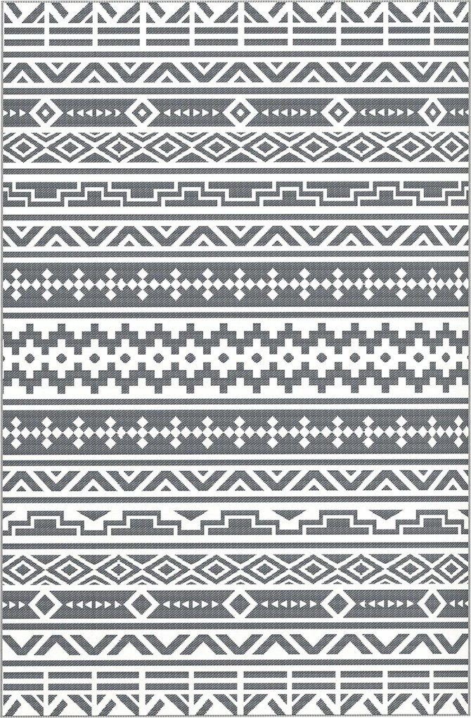 Outsunny Covor Reversibil de Exterior Impermeabil, din Paie de Plastic, 182x274 cm, Gri Închis și Alb | Aosom Romania