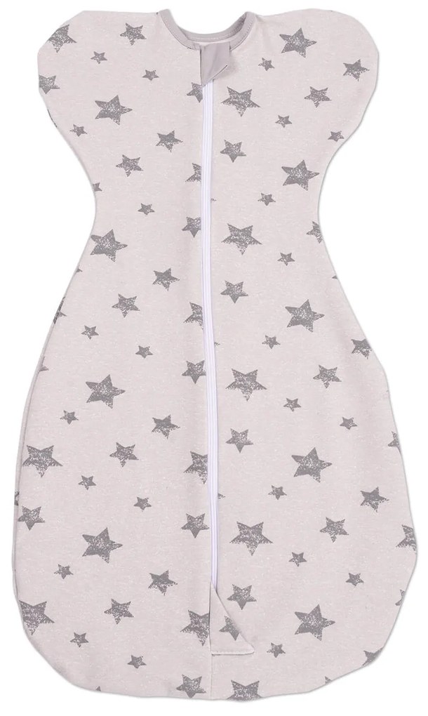 Sistem de infasat 0-4 luni Kidizi Swaddel Confort Galaxy Grey, bumbac flausat, 1 tog, pentru toamna-iarna