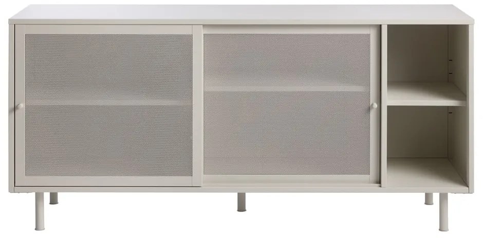 Comodă gri din metal cu ușă glisantă 160x75x47 cm Veep – Unique Furniture