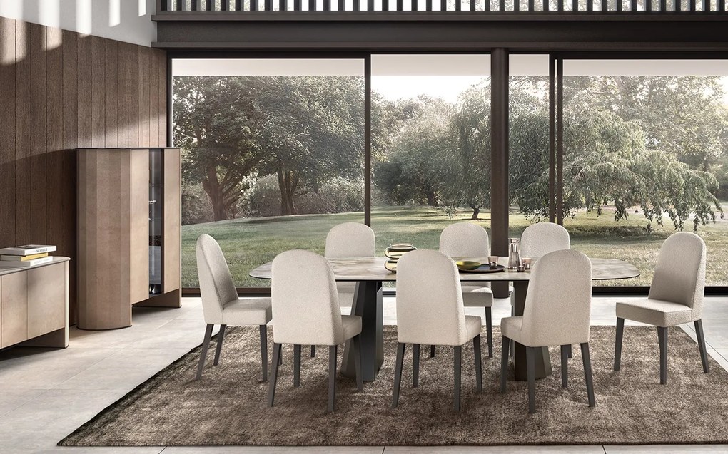 Masă lemn masiv de dining Sable extensibilă 190 × 103 cm