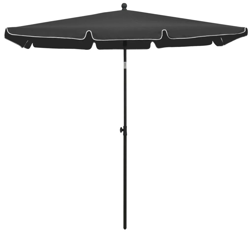 315545 vidaXL Umbrelă de grădină cu stâlp, antracit, 210x140 cm