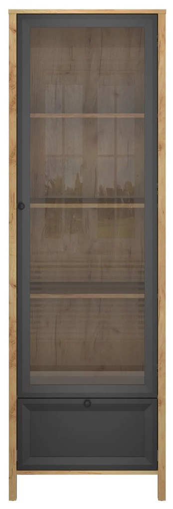Vitrină Bruselas (stejar craft auriu + negru) . 1116779