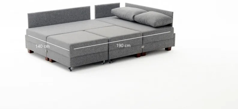 Coltar Extensibil Fly Corner Sofa Bed Left, Gri