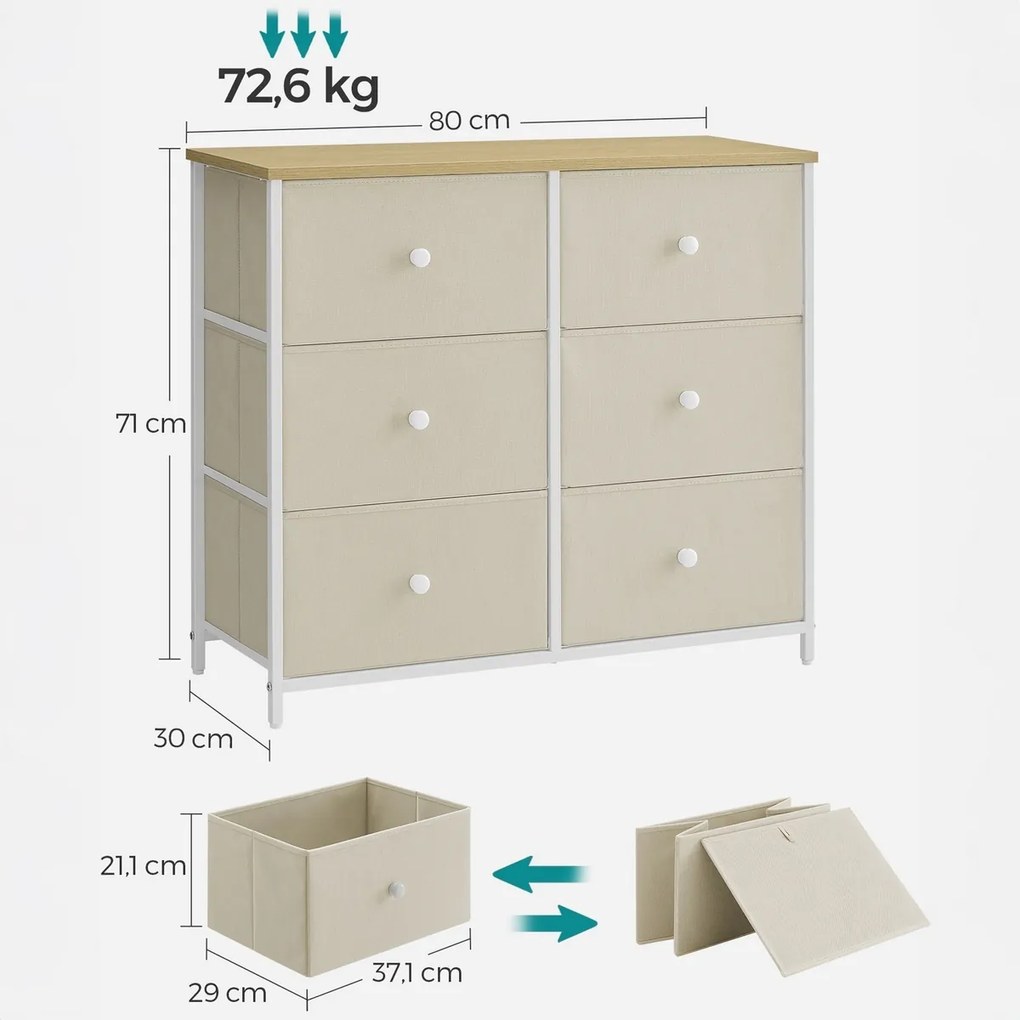 Comoda E1033 WT, 80 cm, L