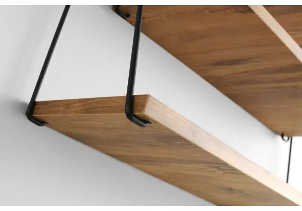 Etajeră de perete ZIHON 63,5x60 cm neagră/maro