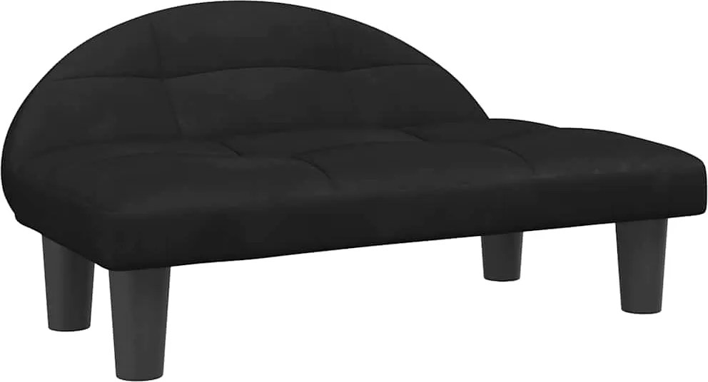 vidaXL Pat de câini, negru, 70x52x30 cm, catifea