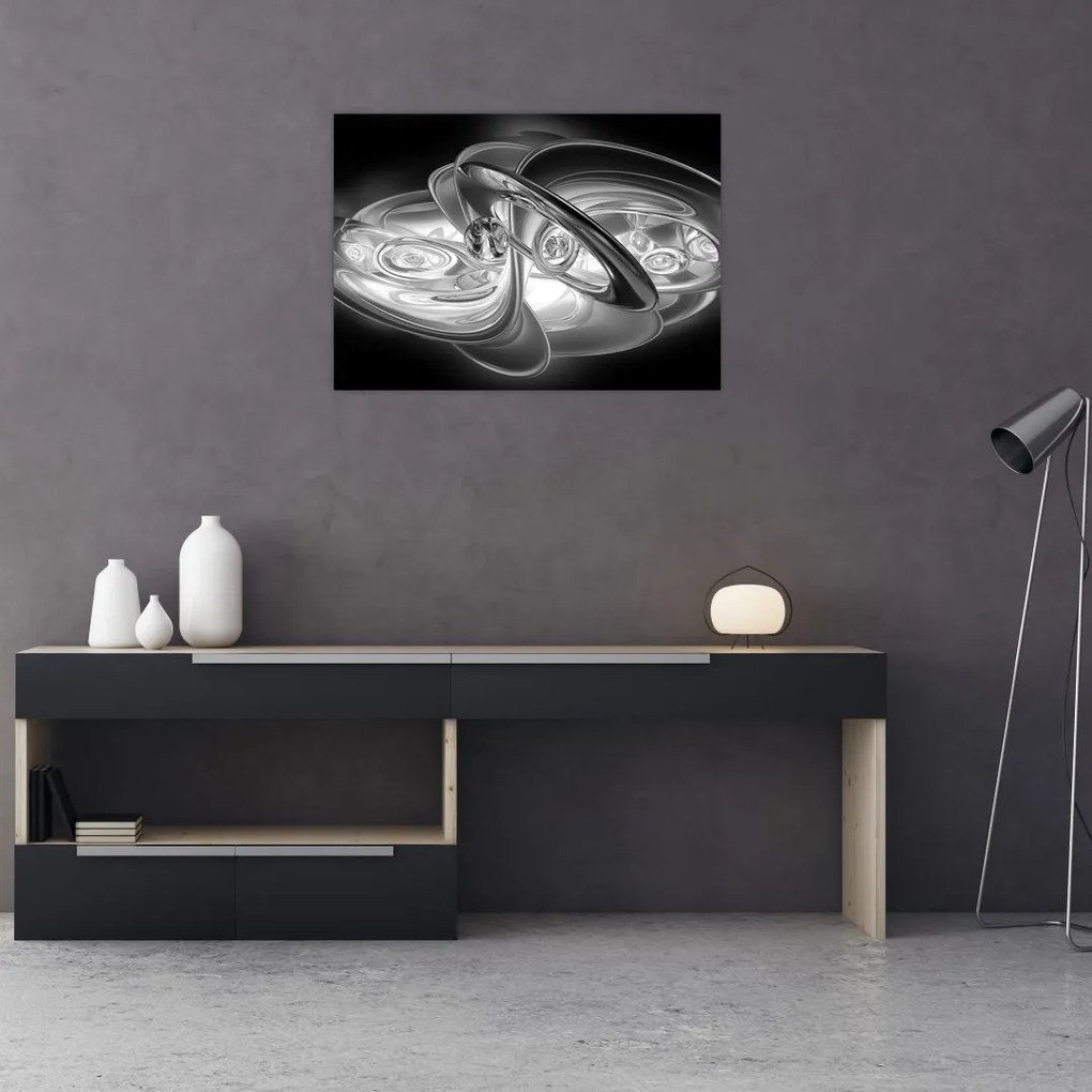Tablou cu abstracțiune modernă în gri (70x50 cm)