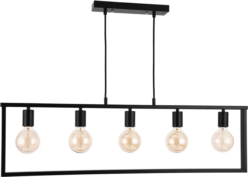Lampa suspendata decorativa - 5 fasunguri - lustra design (sufragerie, salon) negru