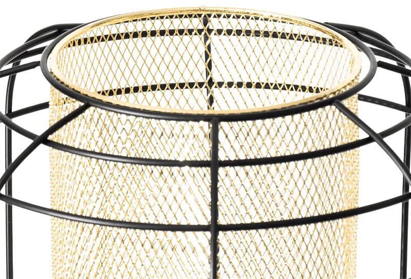 Lampă de podea de design trepied negru cu auriu - Gaze