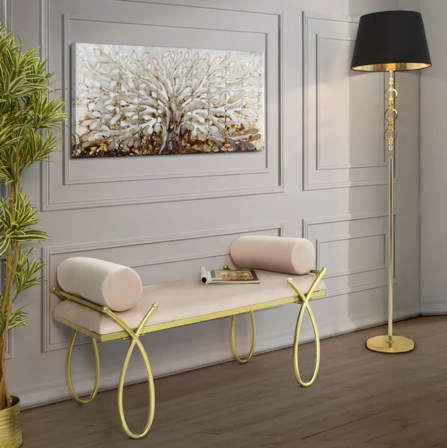 Mauro Ferretti Bancă Ribbon Roz cm 112,5X49X53 | Aosom Romania