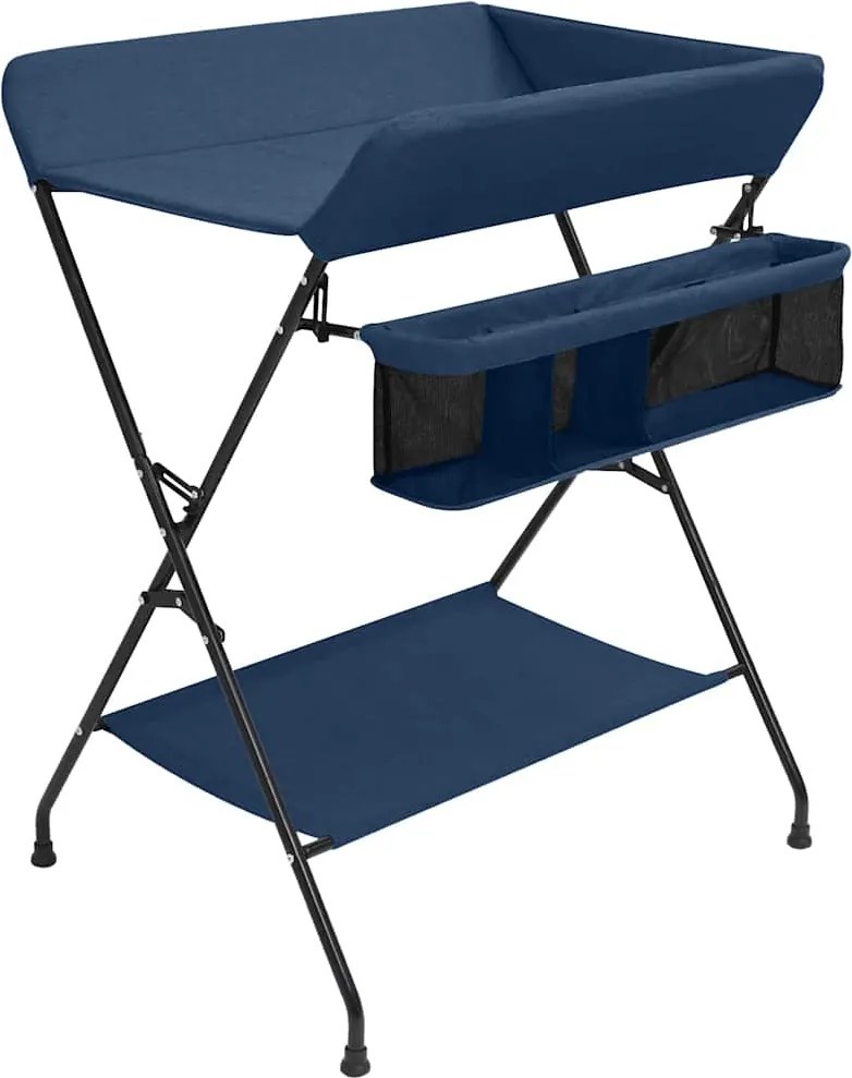 vidaXL Masă de schimb, bleumarin, fier