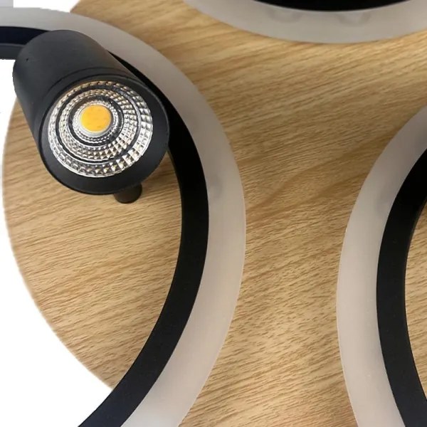 Plafonieră LED dimabilă LED/70W/230V 3000-6500K negru/maro + telecomandă