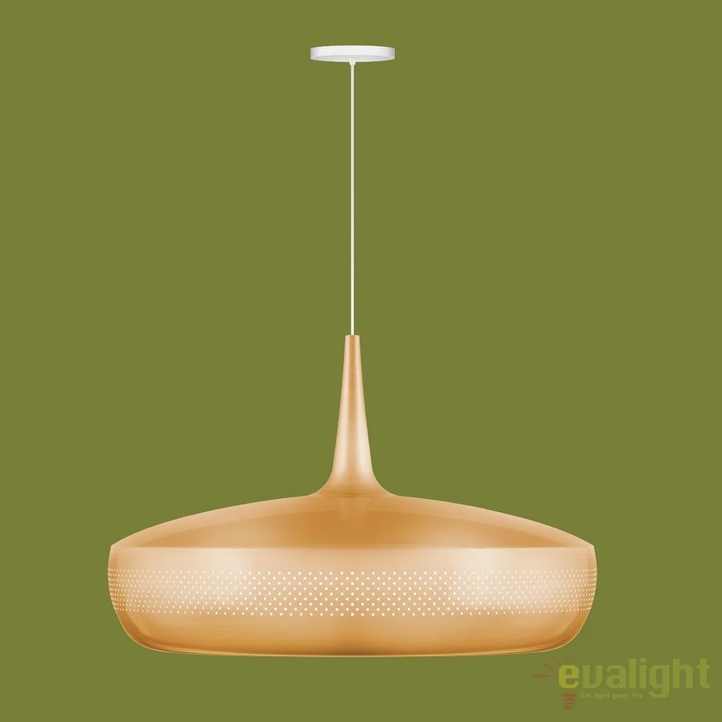 Abajur metalic design retro Clava Dine, Brushed Brass