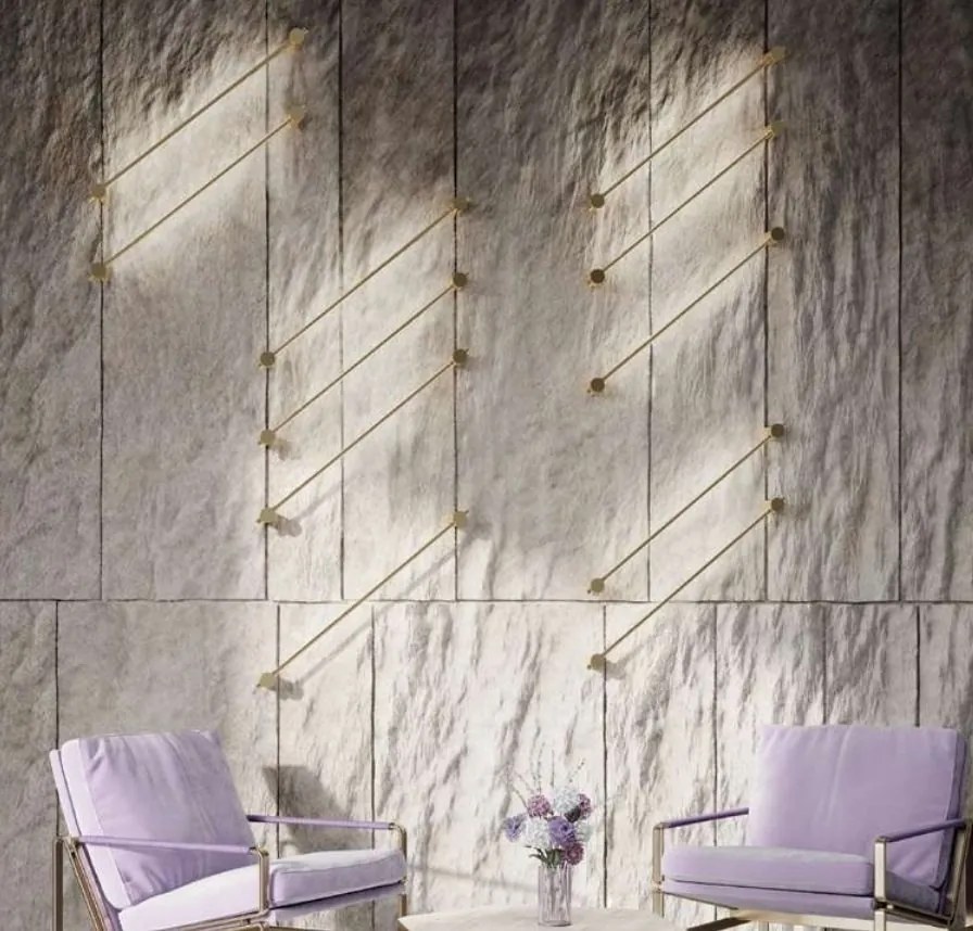 Aplica de perete LED design liniar Rotta auriu 63,5cm