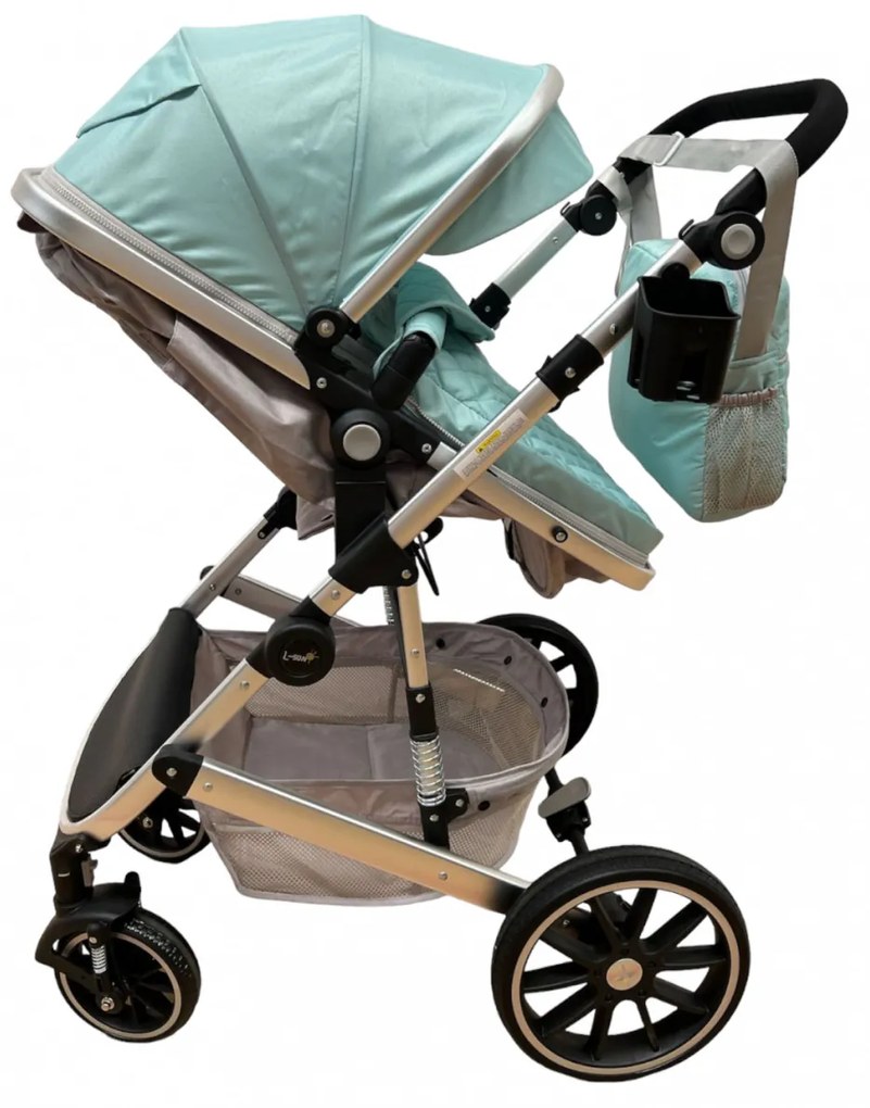 Carucior cu cos de cumparaturi 2 în 1 transformabil, confortabil și versatil 0-36 luni - CPC-38-bleu