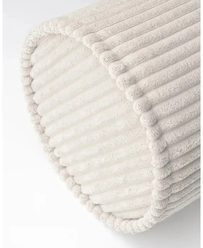 Pernă decorativă pentru copii crem cu tapițerie din catifea reiată Roll – Wigiwama
