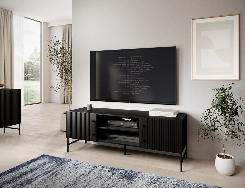 Masuta RTV RAFTT 152x55 cm, negru