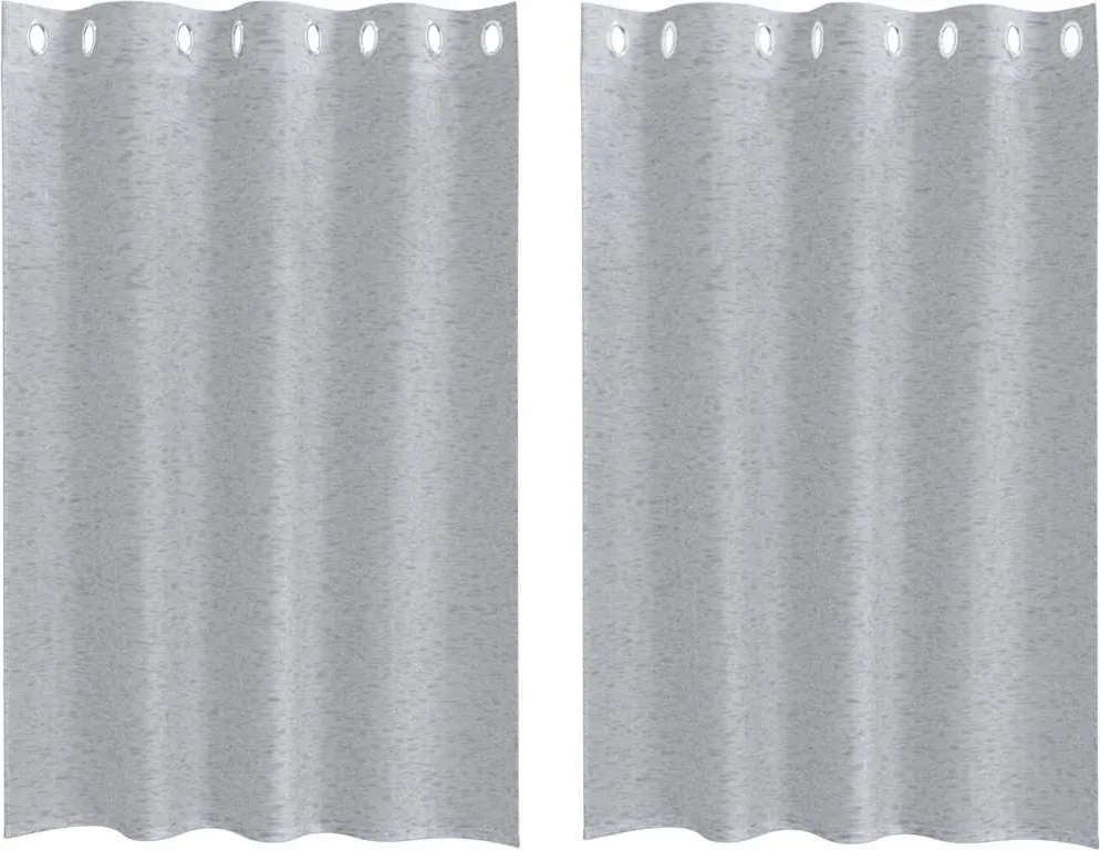 vidaXL Cortină din Voile 2 pcs Gri închis 140 x 140 cm Poliester