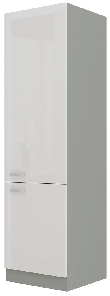 Dulap de bucătărie pentru alimente Brunea 60 DK-210 2F (gri + alb lucios). 1024993