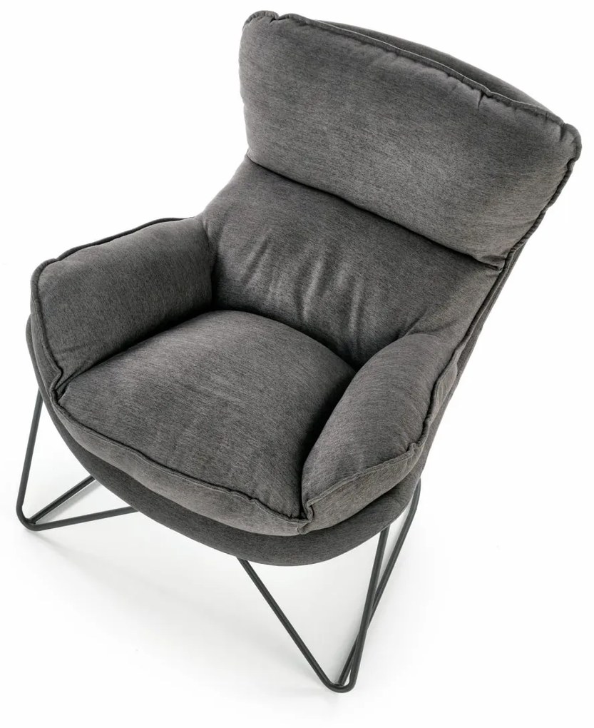 Fotoliu Volker gri inchis/negru H78 cm