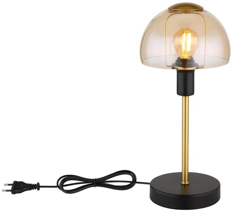 Veioza, lampa de masa KOKKINI negru, chihlimbar