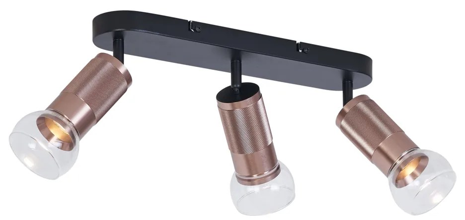 Spot rotund de tavan bronz închis cu 3 lumini reglabil - Veerle