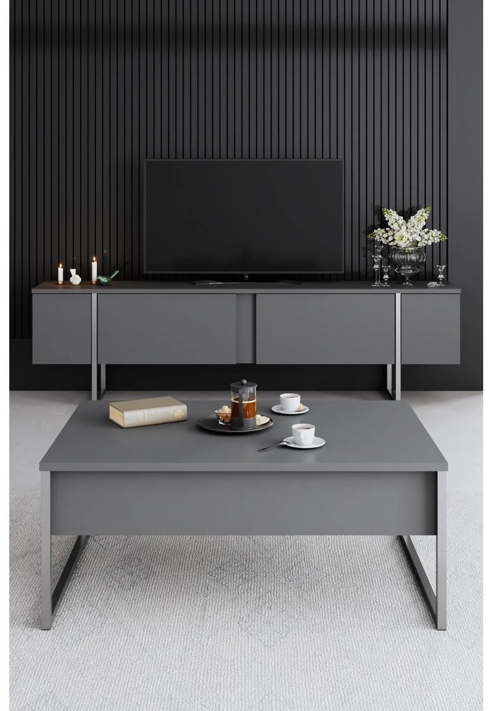 Mobilier living Luna set (antracit + Argintiu) . 1102304