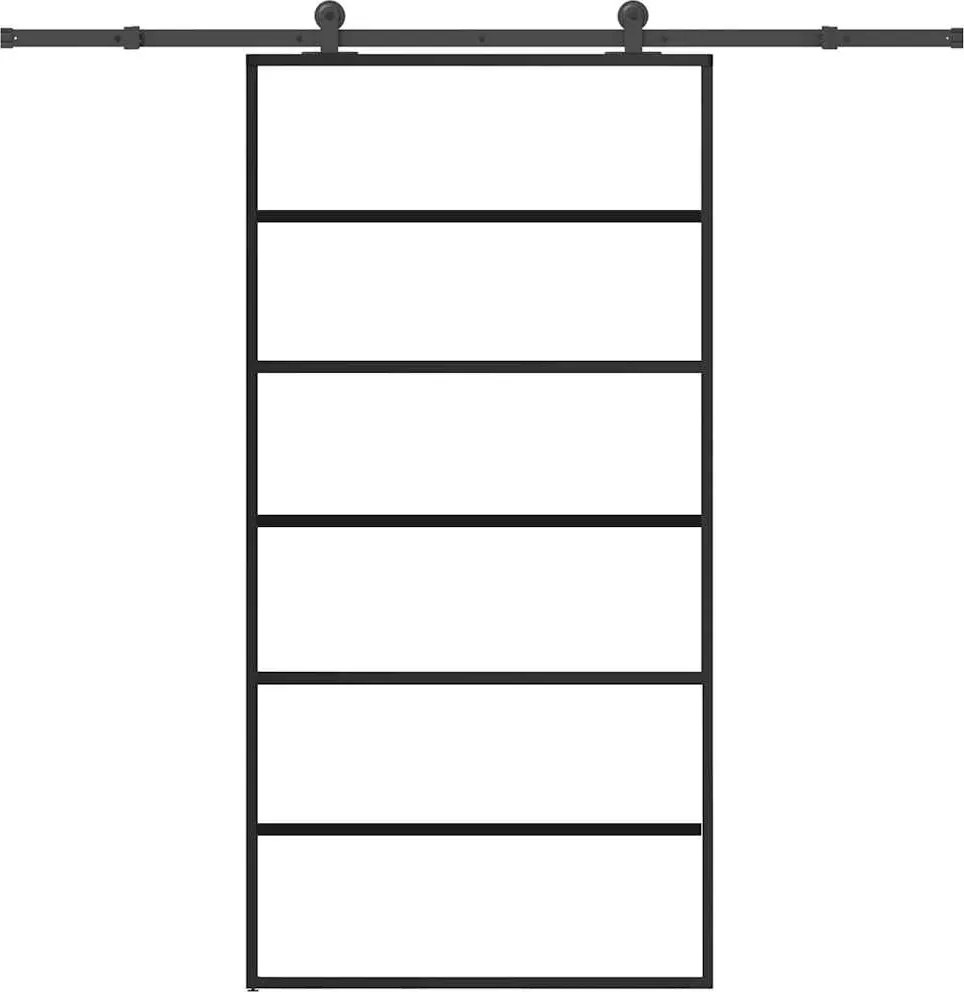 vidaXL Ușă glisantă cu set feronerie 102x205 cm ESG sticlă și aluminiu