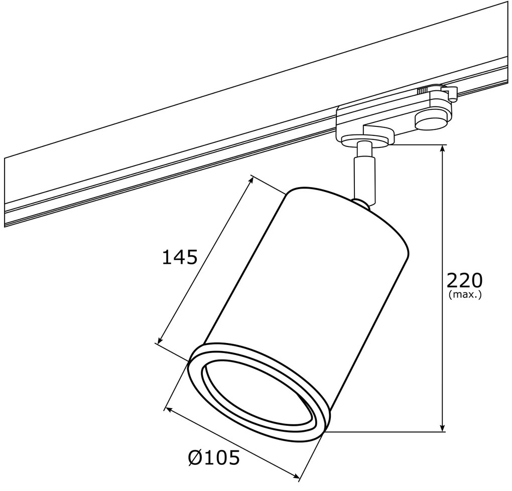 Spot pe sina DELF / Accesoriu pentru sinele trifazate ARGON T-RACK