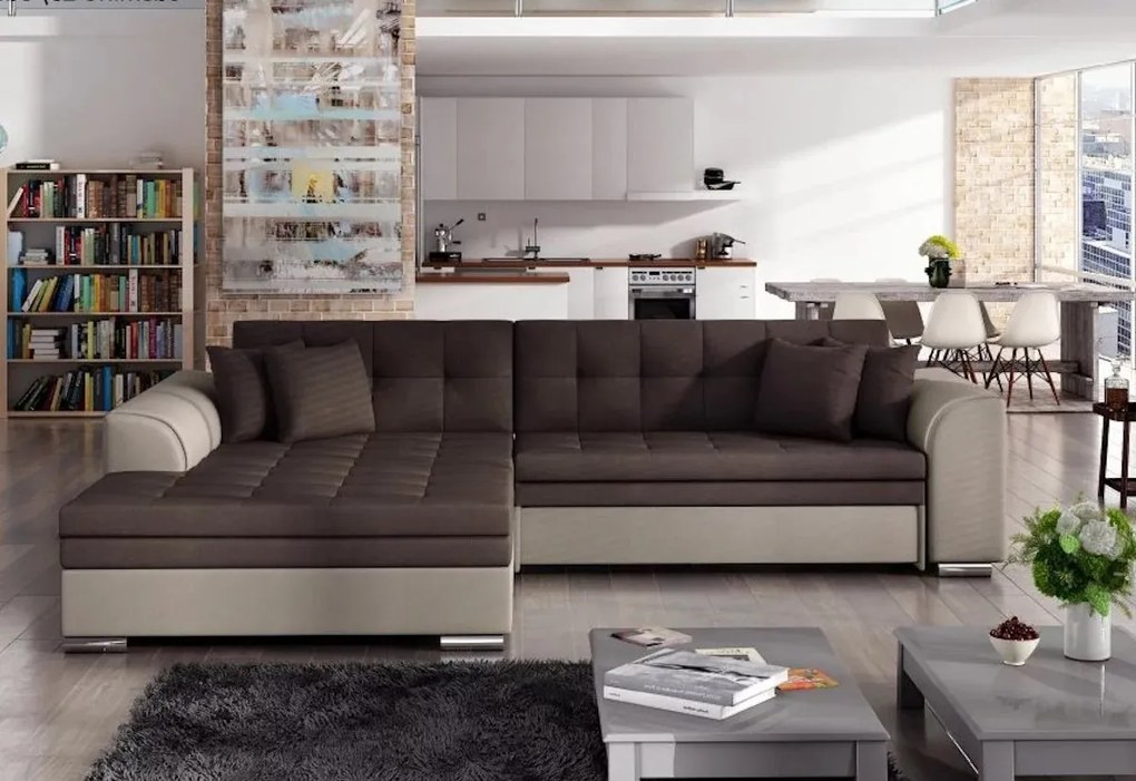 Supermobel Colțar extensibil SORENTO, 294x80x196, berlin04/soft033 (beige), stânga