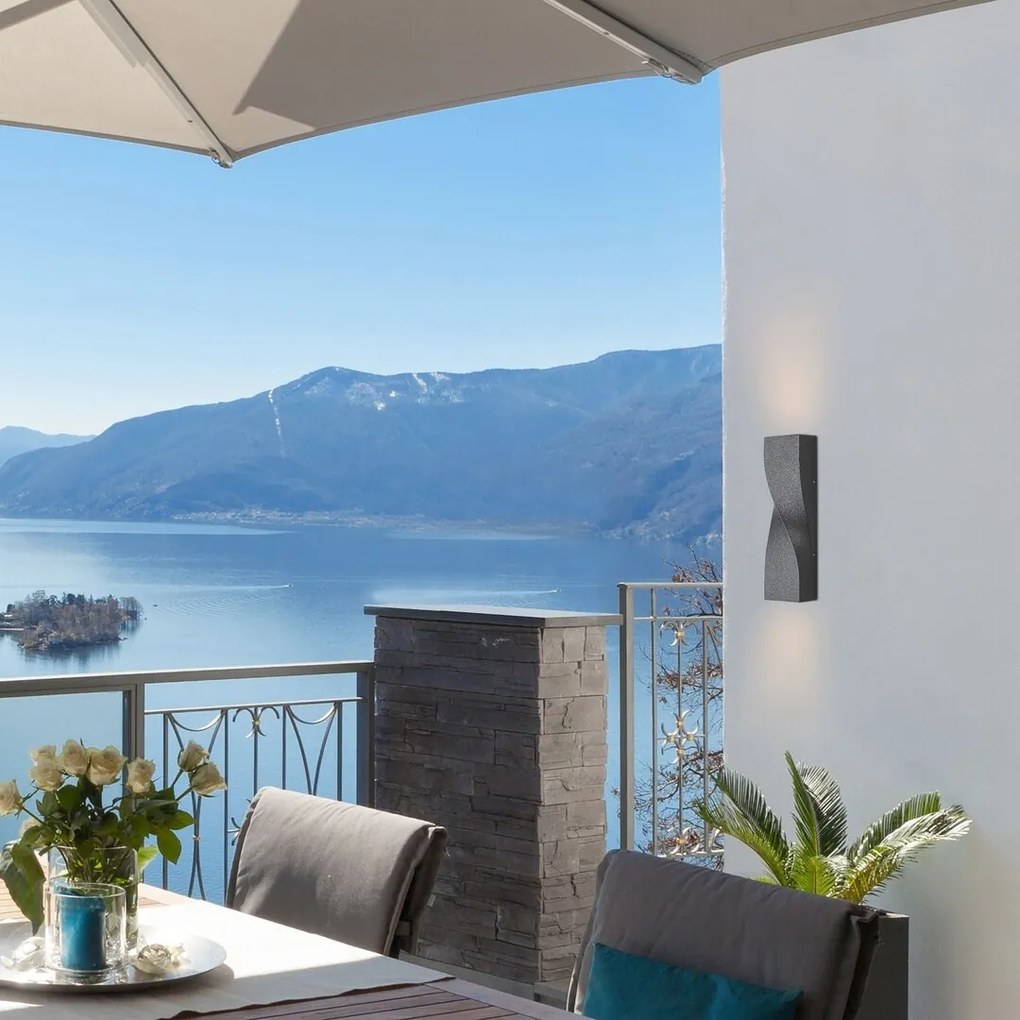 Aplica LED pentru iluminat exterior moderna Follina negru 8154 RX