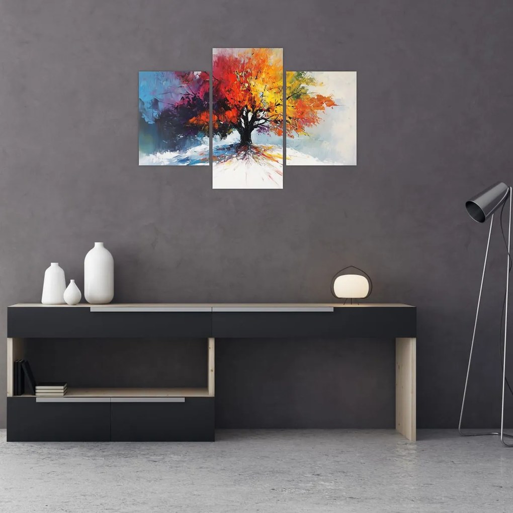 Tablou - Copac multicolor (90x60 cm)