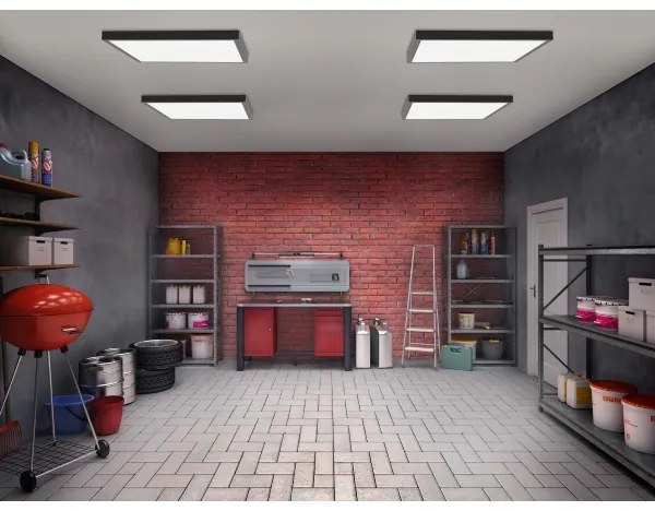 Plafonieră LED pentru baie FRAME LED/50W/230V 60x60 cm IP44 negru Brilagi