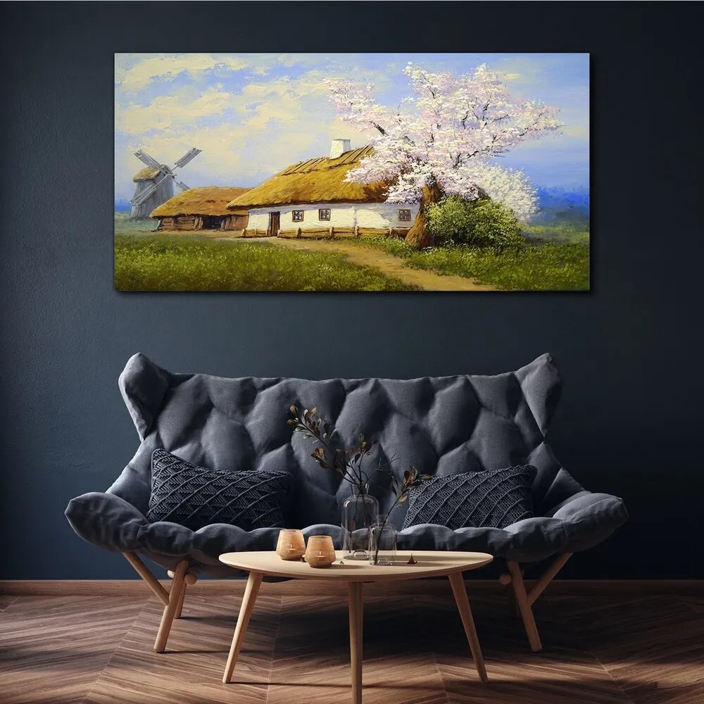 Tablou canvas Pictură Village Cottage