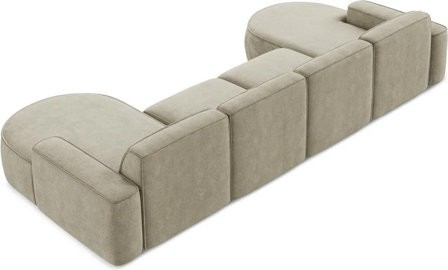 Colțar bej cu tapițerie din chenille (în formă de "U") Omao – Makamii