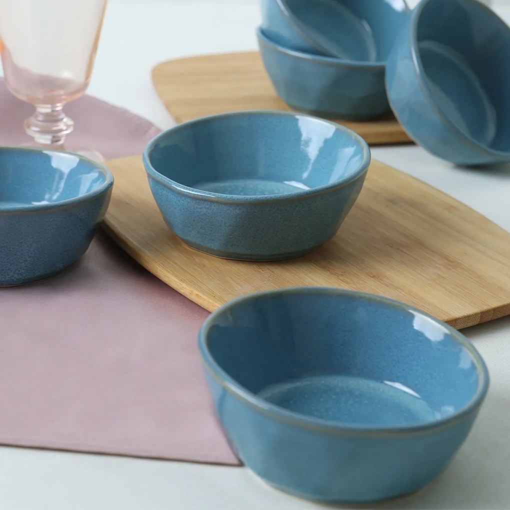 Set de 6 boluri din ceramică Facetta 12 cm,turcoaz