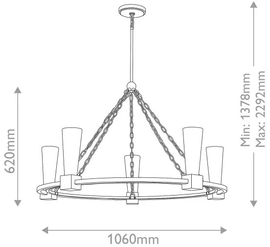 Elstead KRISTY5-DG-OPAL - Lustră pe tijă KRISTY 5xE27/40W/230V, cupru