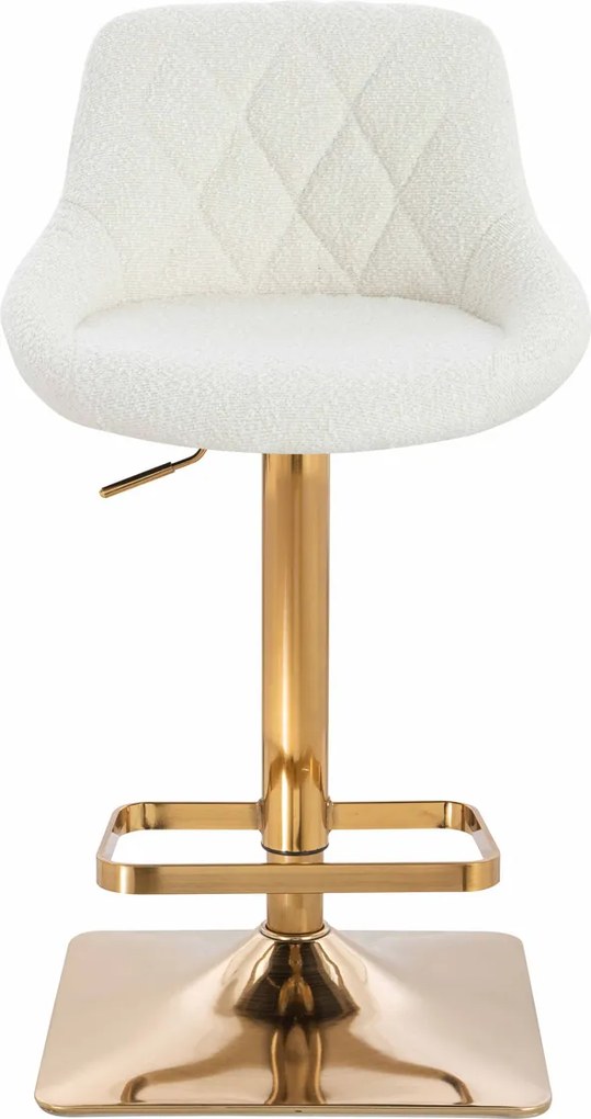 HR1054KW Scaun Crem Boucle cu Bază Aurie