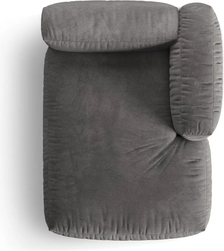 Modul pentru canapea modulară gri cu tapițerie din catifea (cu colț pe partea dreaptă) Martina – Micadoni