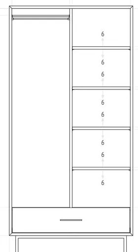 Șifonier din lemn de stejar 97x196 cm Abies – The Beds