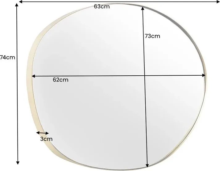 Oglinda de perete decorativa NOEMI 70cm auriu