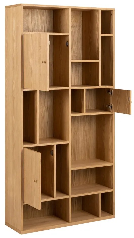 Bibliotecă în culoare naturală cu aspect de lemn de stejar 90x180 cm Rangoon – Actona