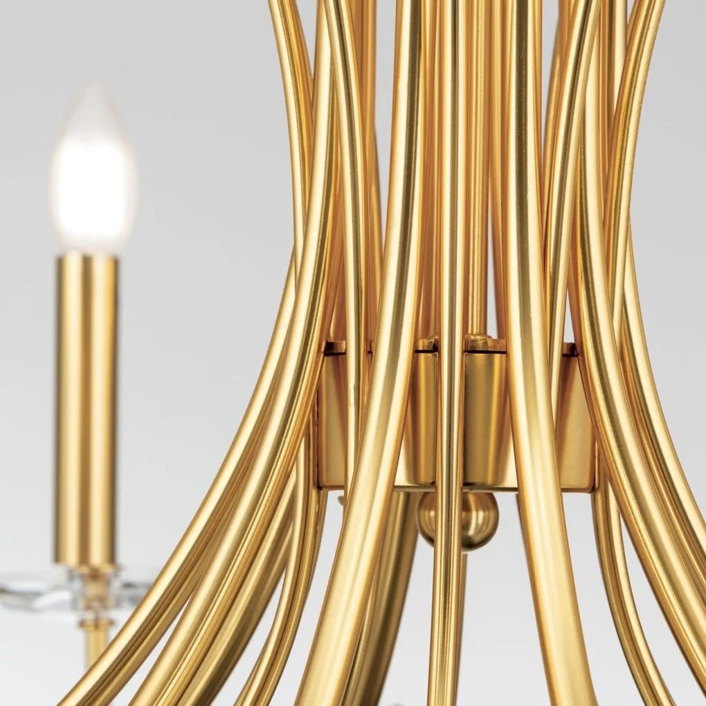 Candelabru stil clasic cu cristal K9 ARIANE 10L auriu