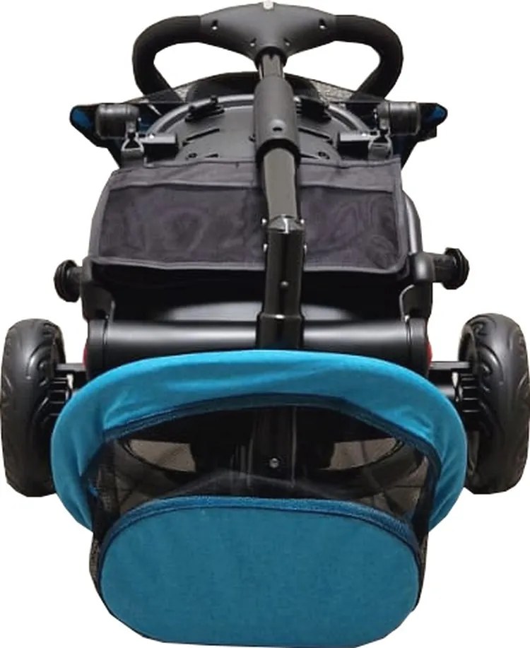 Tricicleta pliabila cu copertina Baby Care™ Folding Trike, Roti din spuma cauciucata EVA, Pedale si maner pentru parinti, Scaun reversibil cu rotire