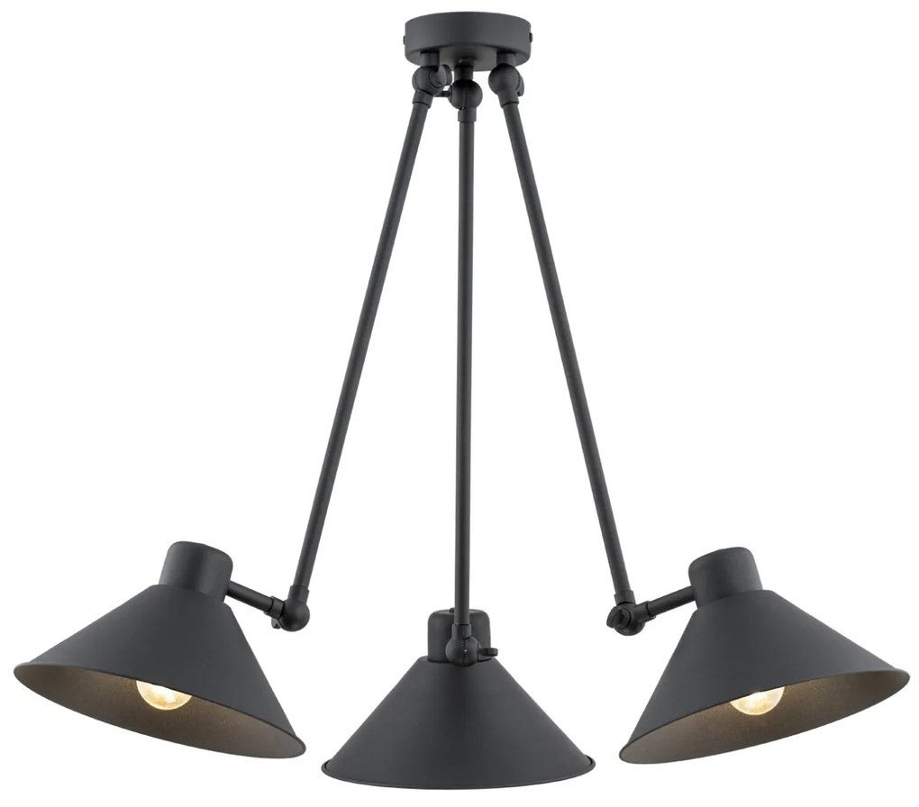 Lustra de tavan reglabila design retro ALTEA 3 negru