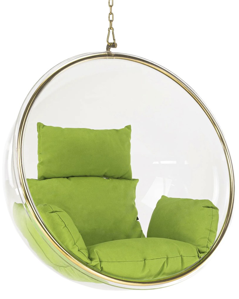 Scaun suspendat, transparent/ auriu/ verde, BUBBLE TIP 1