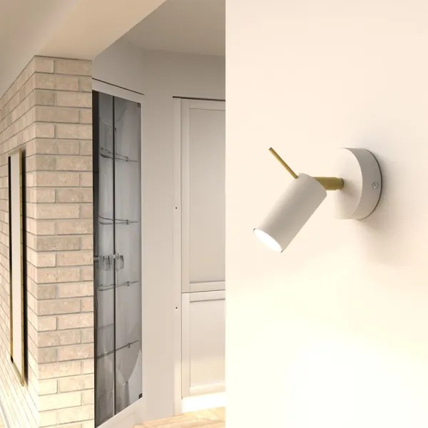 Spot de perete PRESTON 1xGU10/40W/230V alb/auriu