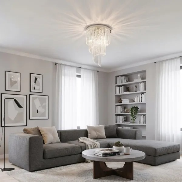 Lustră de cristal aplicată Ideal Lux CARLTON 12xE14/40W/230V crom