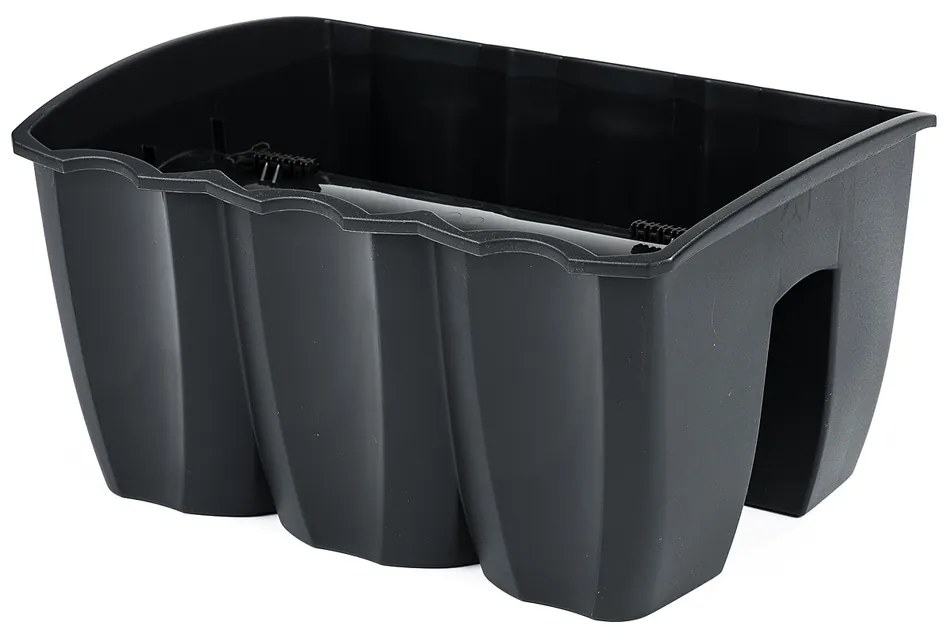 Jardinieră de balcon, pe balustradă, Gri închis 12 l, 12 l